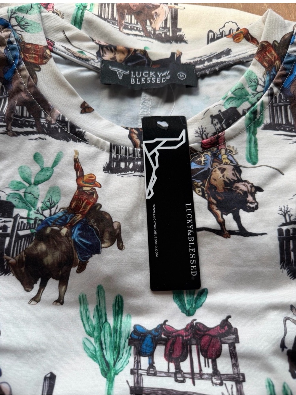 NWT Lucky & Blessed Printed Sleeveless Dress with Side Pockets